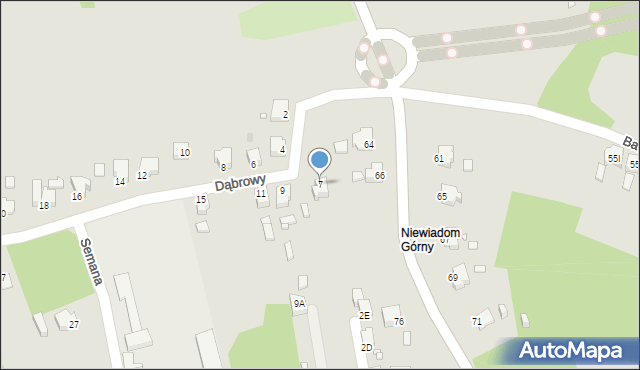 Rybnik, Dąbrowy, 7, mapa Rybnika