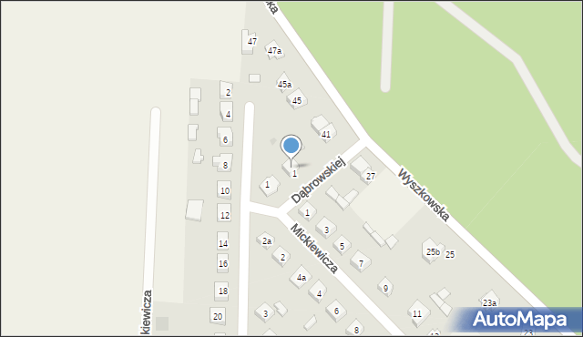 Rząśnik, Dąbrowskiej Marii, 2, mapa Rząśnik