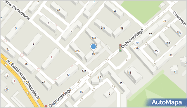 Rzeszów, Dąbrowskiego Jarosława, gen., 60, mapa Rzeszów