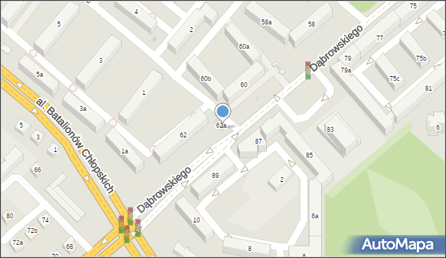 Rzeszów, Dąbrowskiego Jarosława, gen., 62b, mapa Rzeszów