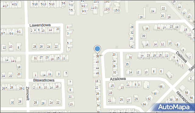 Rzeszów, Daliowa, 36, mapa Rzeszów