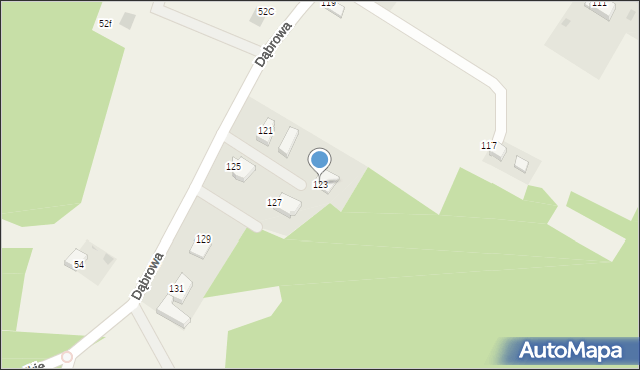 Sądrożyce, Dąbrowa, 123, mapa Sądrożyce