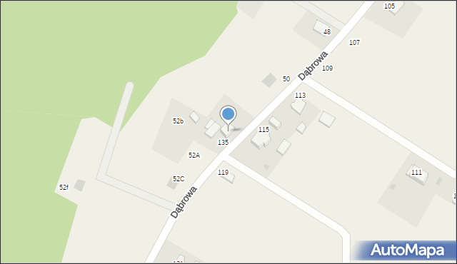 Sądrożyce, Dąbrowa, 52, mapa Sądrożyce