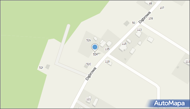 Sądrożyce, Dąbrowa, 52A, mapa Sądrożyce