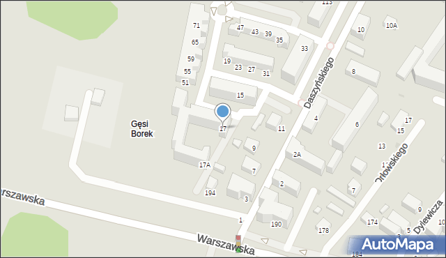 Siedlce, Daszyńskiego Ignacego, 17, mapa Siedlce