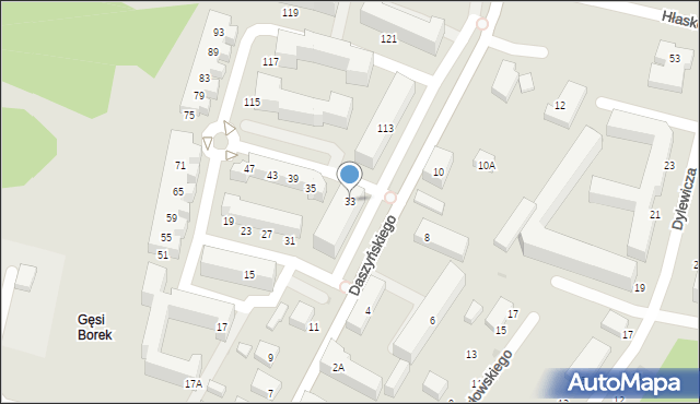 Siedlce, Daszyńskiego Ignacego, 33, mapa Siedlce