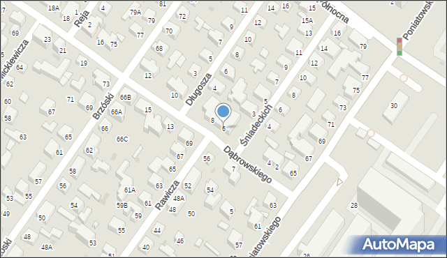 Siedlce, Dąbrowskiego Henryka, gen., 6, mapa Siedlce