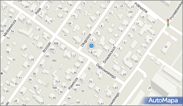 Siedlce, Dąbrowskiego Henryka, gen., 8, mapa Siedlce