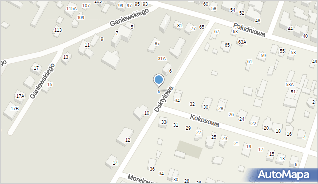 Siedlce, Daktylowa, 8, mapa Siedlce