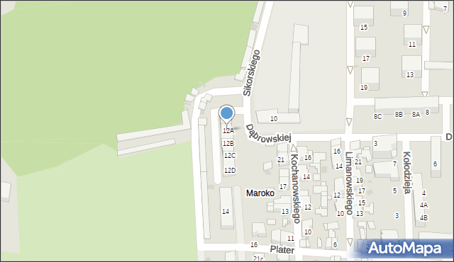 Siemianowice Śląskie, Dąbrowskiej Marii, 12A, mapa Siemianowice Śląskie