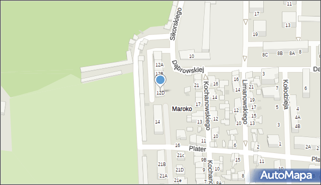 Siemianowice Śląskie, Dąbrowskiej Marii, 12D, mapa Siemianowice Śląskie
