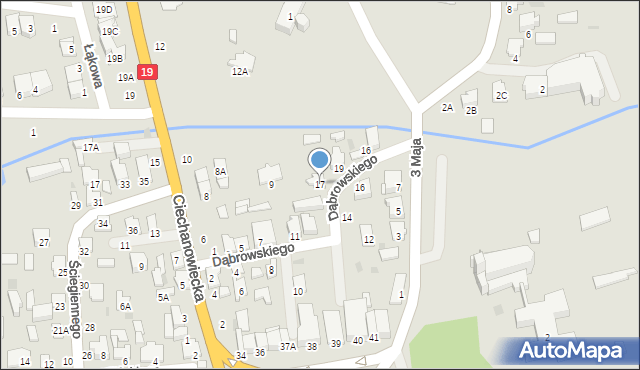 Siemiatycze, Dąbrowskiego Jarosława, gen., 17, mapa Siemiatycze