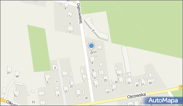 Sieniczno, Dąbrowskiej Marii, 10, mapa Sieniczno