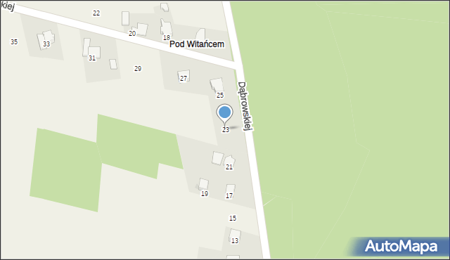 Sieniczno, Dąbrowskiej Marii, 23, mapa Sieniczno