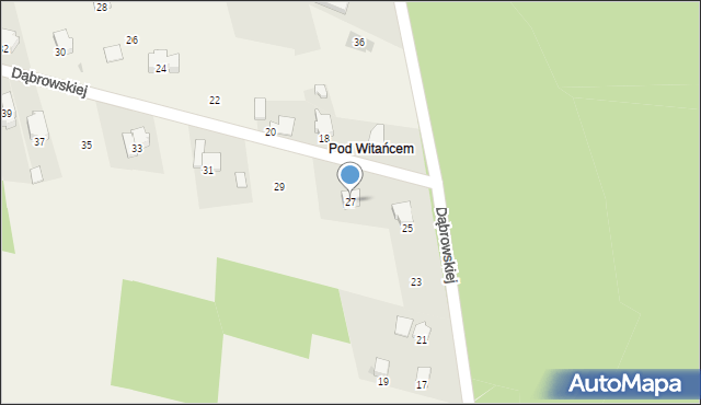 Sieniczno, Dąbrowskiej Marii, 27, mapa Sieniczno