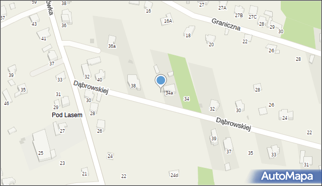 Sieniczno, Dąbrowskiej Marii, 36, mapa Sieniczno