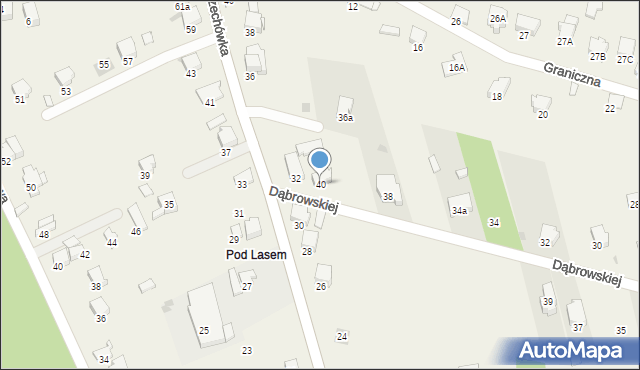 Sieniczno, Dąbrowskiej Marii, 40, mapa Sieniczno