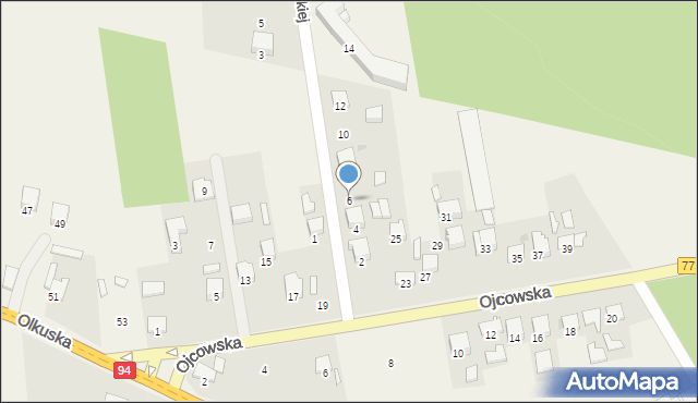 Sieniczno, Dąbrowskiej Marii, 6, mapa Sieniczno