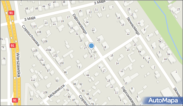 Siewierz, Dąbrowskiego Jarosława, gen., 23, mapa Siewierz