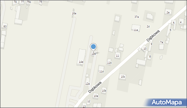 Skalmierzyce, Dąbkowa, 12b, mapa Skalmierzyce