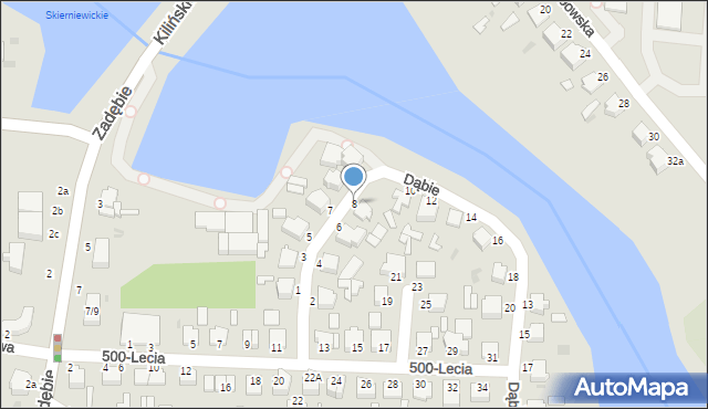 Skierniewice, Dąbie, 8, mapa Skierniewic