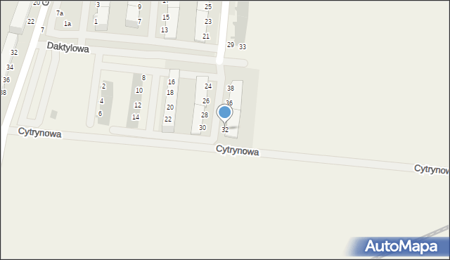 Smolec, Daktylowa, 32, mapa Smolec