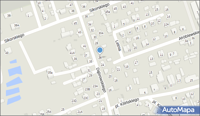 Sokółka, Dąbrowskiego Henryka, gen., 26, mapa Sokółka