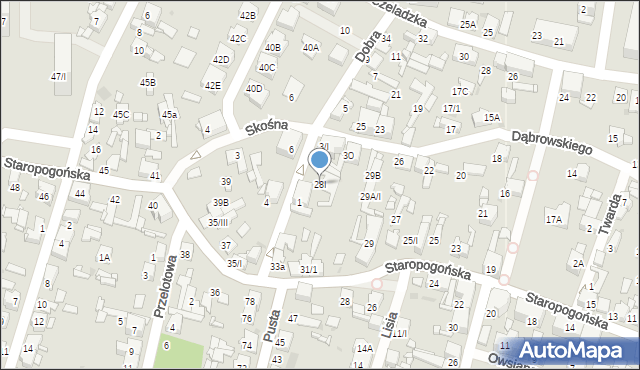 Sosnowiec, Dąbrowskiego Jarosława, gen., 28I, mapa Sosnowca