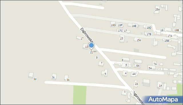 Sosnowiec, Dąbrowska, 11, mapa Sosnowca