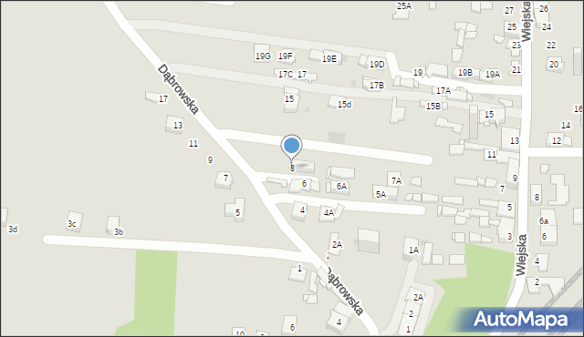 Sosnowiec, Dąbrowska, 8, mapa Sosnowca