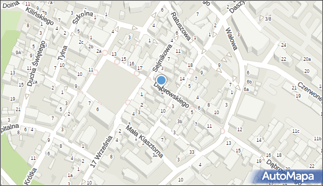 Środa Wielkopolska, Dąbrowskiego Henryka, gen., 1, mapa Środa Wielkopolska