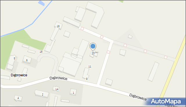 Stare Rowiska, Dąbrowice, 13, mapa Stare Rowiska