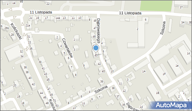 Stargard, Dąbrowskiego Henryka, gen., 43, mapa Stargard
