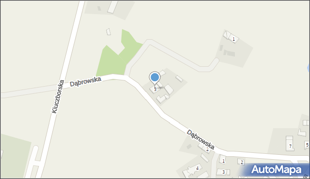 Starościn, Dąbrowska, 3, mapa Starościn