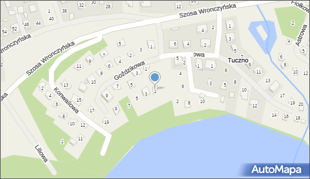 Stęszewko, Daliowa, 1, mapa Stęszewko