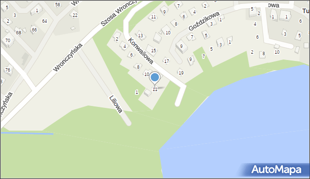 Stęszewko, Daliowa, 11, mapa Stęszewko