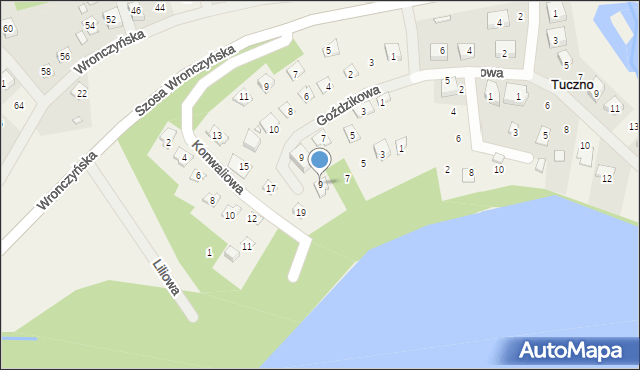 Stęszewko, Daliowa, 9, mapa Stęszewko