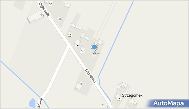 Strzegomek, Dąbrówki Wacława, 20, mapa Strzegomek