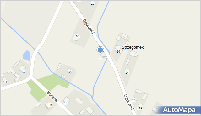 Strzegomek, Dąbrówki Wacława, 3, mapa Strzegomek