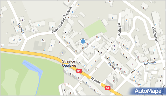 Strzelce Opolskie, Dąbrowskiego Jarosława, gen., 16, mapa Strzelce Opolskie