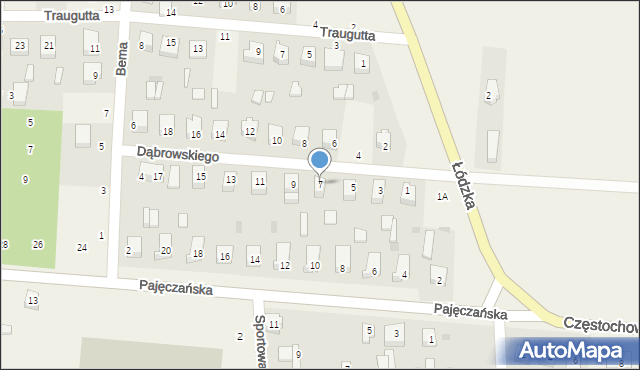 Strzelce Wielkie, Dąbrowskiego Henryka, gen., 7, mapa Strzelce Wielkie