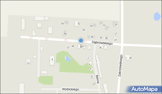 Strzelno, Dąbrowskiego Henryka, gen., 39, mapa Strzelno