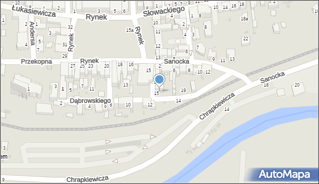 Strzyżów, Dąbrowskiego, 17, mapa Strzyżów