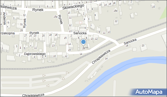 Strzyżów, Dąbrowskiego, 19, mapa Strzyżów