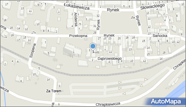 Strzyżów, Dąbrowskiego, 3, mapa Strzyżów