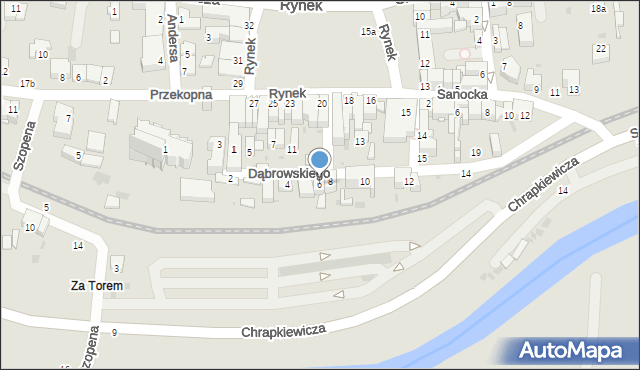 Strzyżów, Dąbrowskiego, 6, mapa Strzyżów