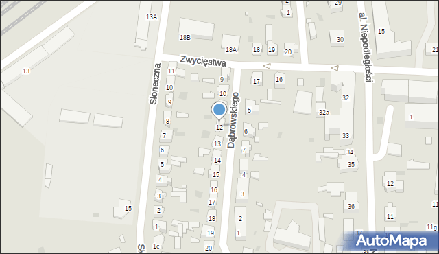 Sulechów, Dąbrowskiego, 12, mapa Sulechów