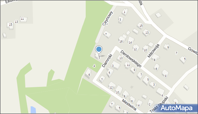 Sulęczyno, Damroki, 2, mapa Sulęczyno