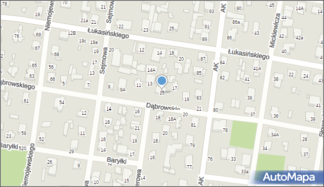 Sulejówek, Dąbrowskiego, 15, mapa Sulejówek