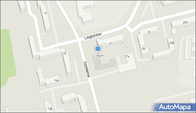 Suwałki, Daszyńskiego Ignacego, 27b, mapa Suwałk